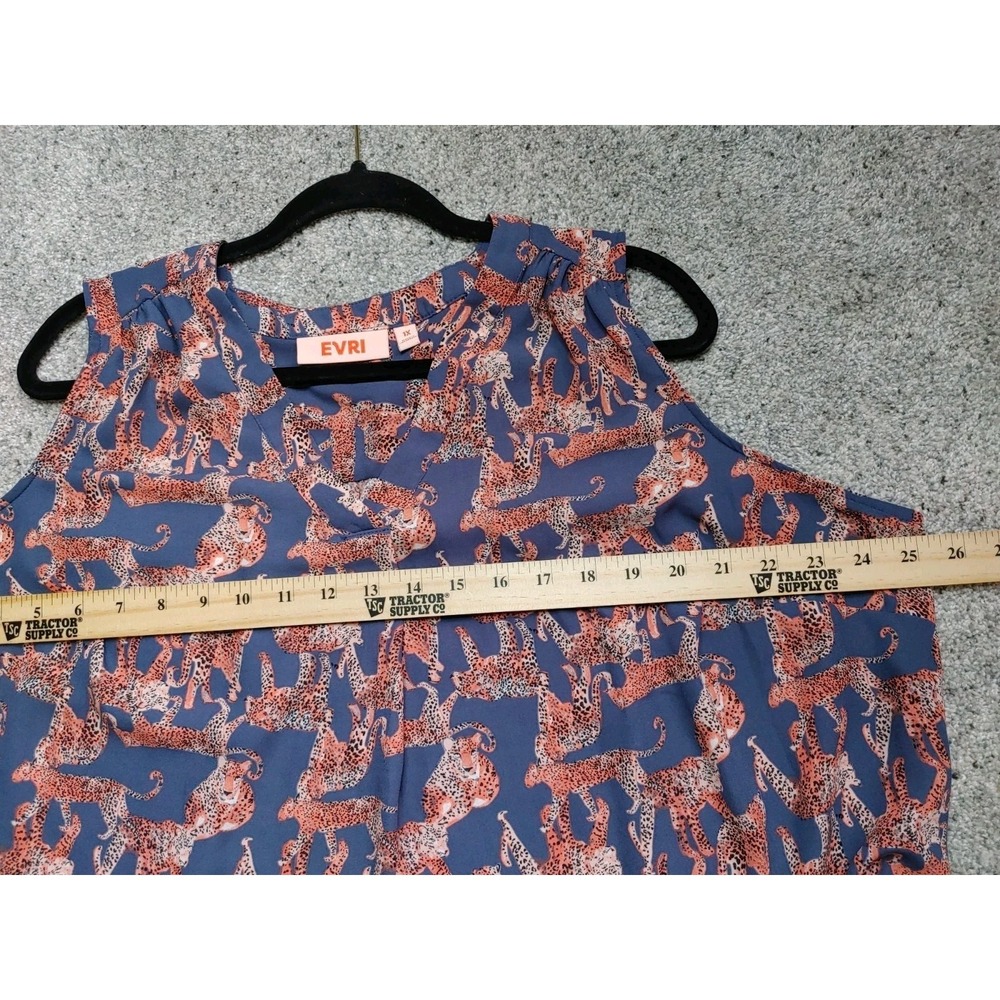 EVRI Women's Sleeveless Tunic Top Size 1X Cheetah Animal Print Sheer Sleeveless - Picture 7 of 7